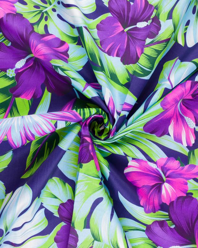 Polynesian fabric HIBISCUS Purple - Tissushop